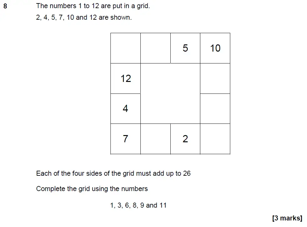 Question 8 - GCSE AQA Foundation Maths Past Paper 2 (Calculator) - June 2018