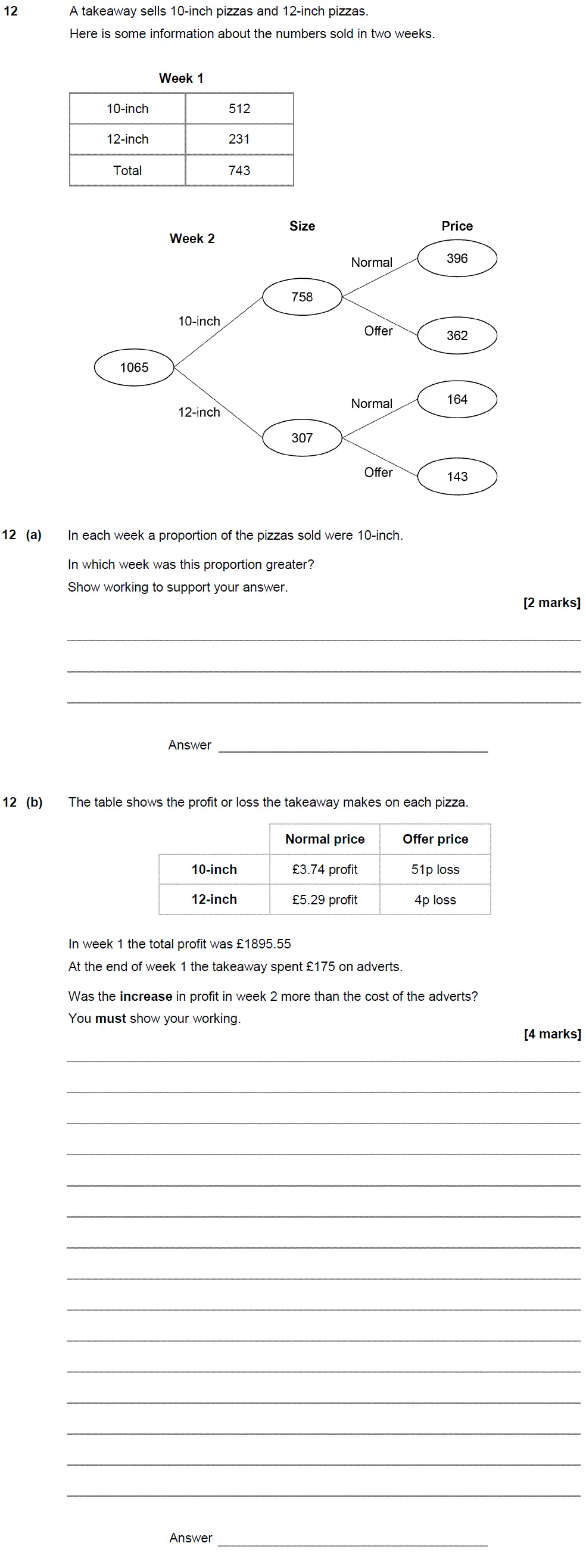 Question 13 - GCSE AQA Foundation Maths Past Paper 3 (Calculator) - June 2018
