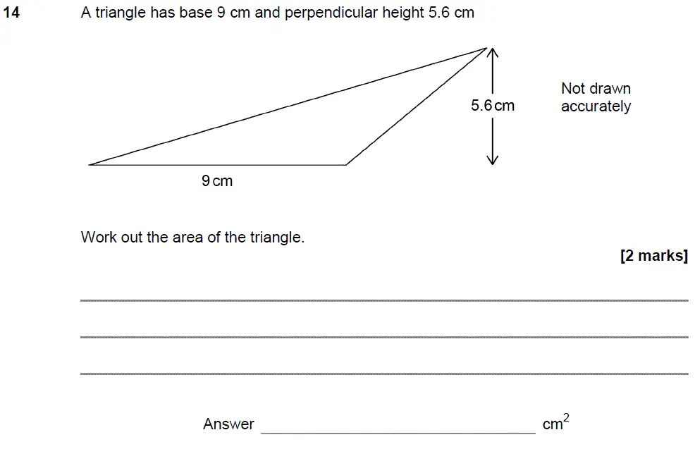 Question 15 - GCSE AQA Foundation Maths Past Paper 3 (Calculator) - June 2018