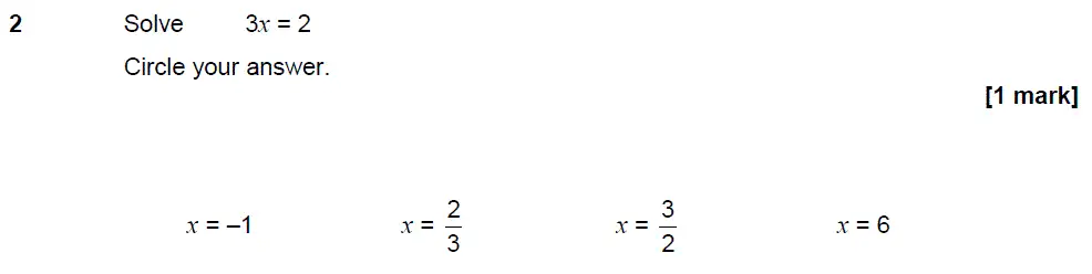 Question 2 - GCSE AQA Foundation Maths Past Paper 3 (Calculator) - June 2018
