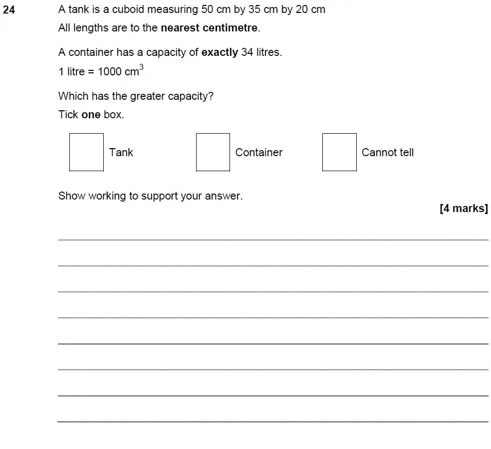 Question 25 - GCSE AQA Higher Maths Past Paper 2 (Calculator) - June 2018