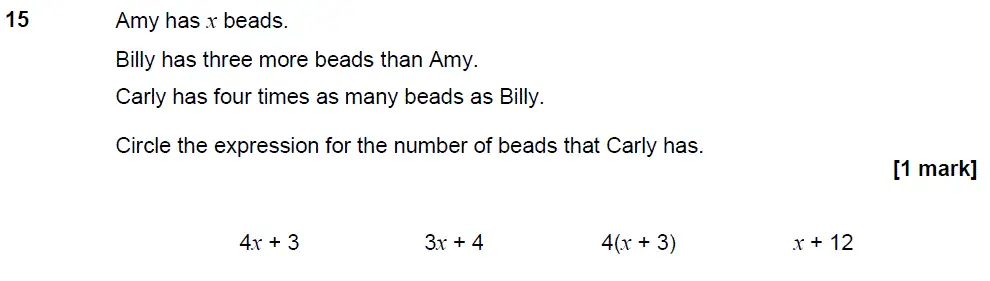 Question 15 - GCSE AQA Higher Maths Past Paper 3 (Calculator) - June 2018