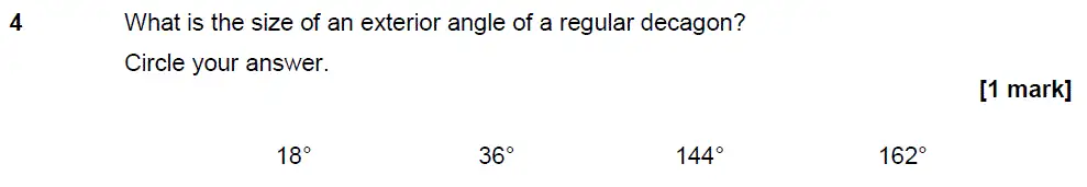 Question 4 - GCSE AQA Higher Maths Past Paper 3 (Calculator) - June 2018