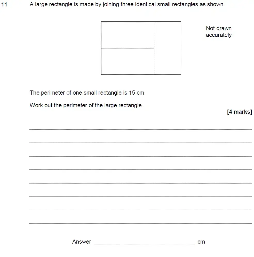 Question 11 - GCSE AQA Higher Maths Past Paper 1 (Non-Calculator) - June 2018