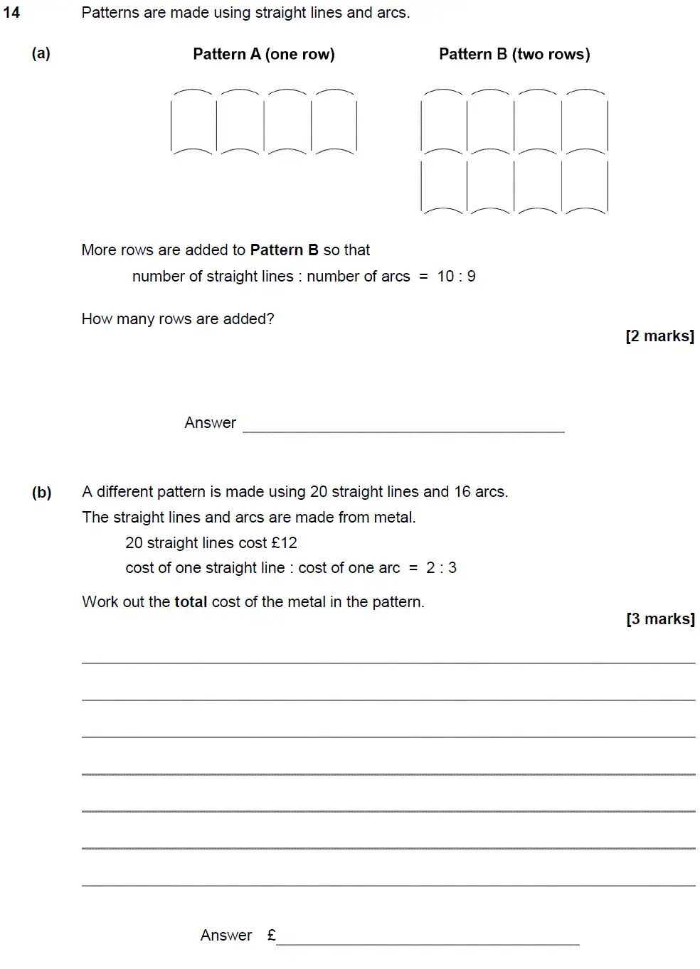 Question 14 - GCSE AQA Higher Maths Past Paper 1 (Non-Calculator) - June 2018