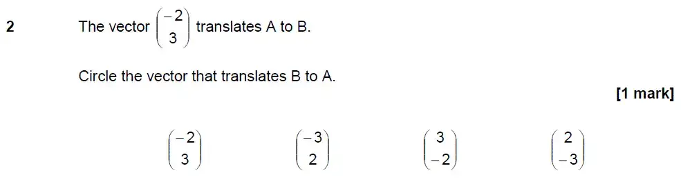 Question 2 - GCSE AQA Higher Maths Past Paper 1 (Non-Calculator) - June 2018