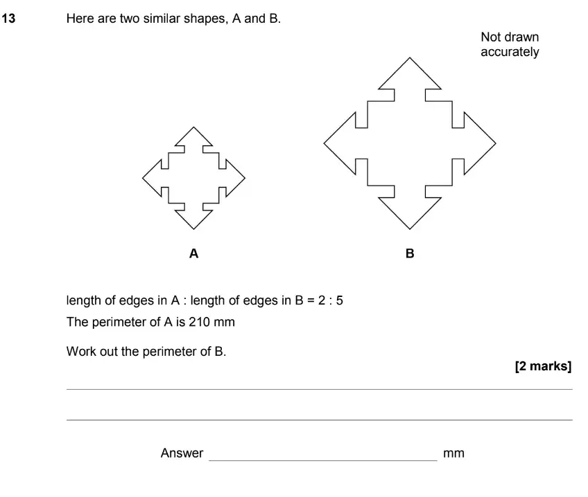 Question 13 - GCSE AQA Foundation Maths Past Paper 2 (Calculator) - June 2019