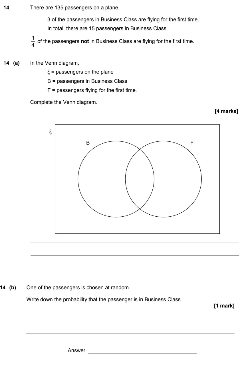 Question 14 - GCSE AQA Foundation Maths Past Paper 2 (Calculator) - June 2019