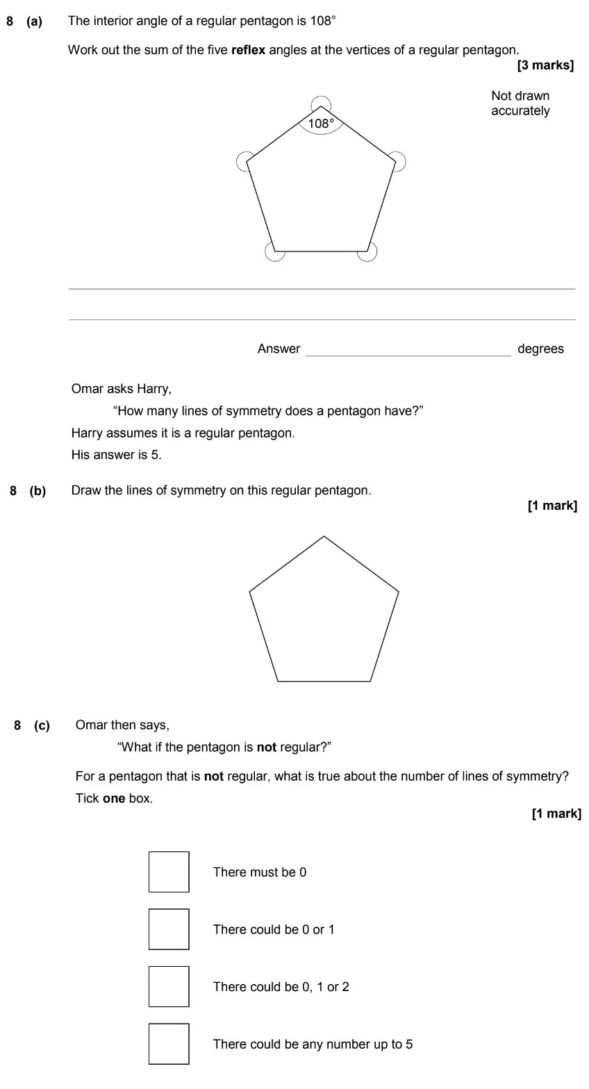 Question 8 - GCSE AQA Foundation Maths Past Paper 2 (Calculator) - June 2019