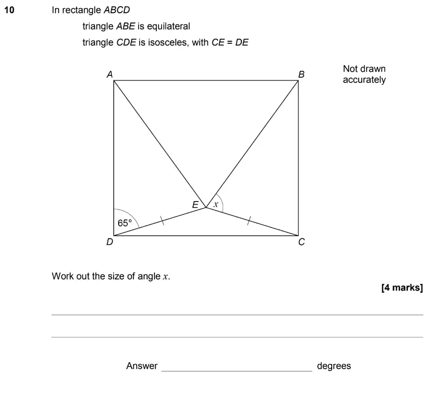 Question 11 - GCSE AQA Foundation Maths Past Paper 3 (Calculator) - June 2019