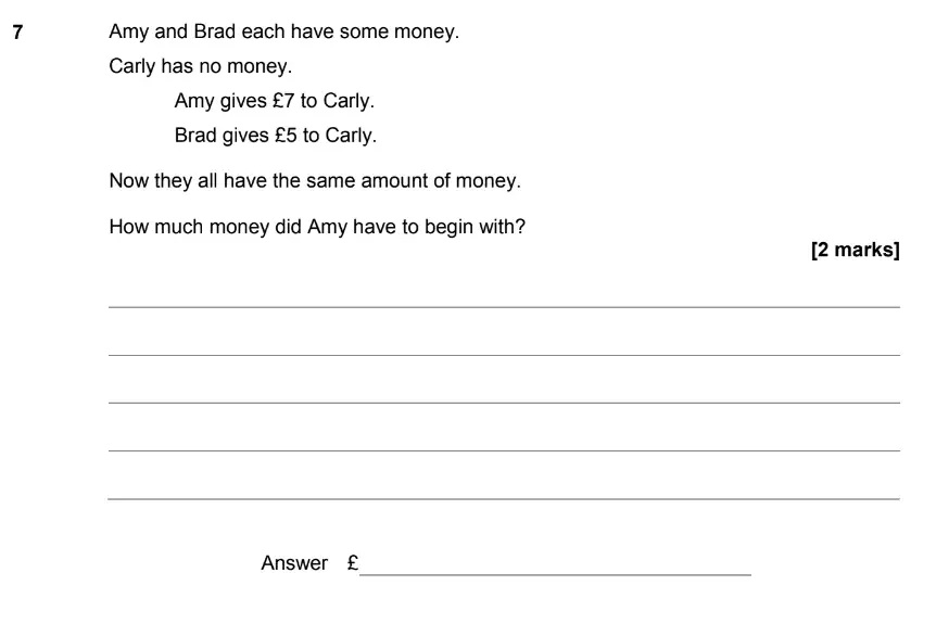 Question 8 - GCSE AQA Foundation Maths Past Paper 1 (Non-Calculator) - June 2019