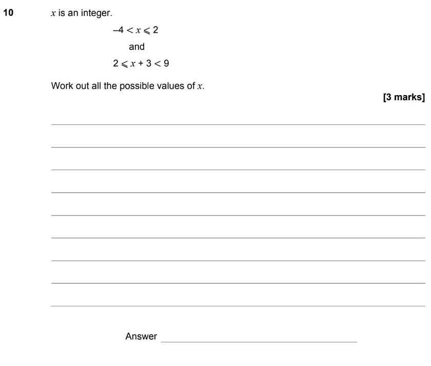 Question 10 - GCSE AQA Higher Maths Past Paper 2 (Calculator) - June 2019