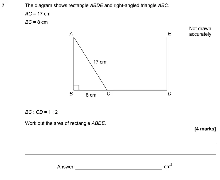 Question 7 - GCSE AQA Higher Maths Past Paper 2 (Calculator) - June 2019