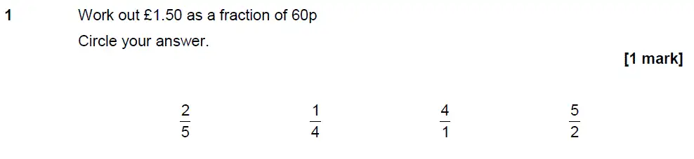 Question 1 - GCSE AQA Higher Maths Past Paper 3 (Calculator) - June 2019