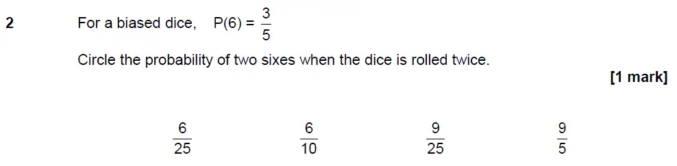 Question 2 - GCSE AQA Higher Maths Past Paper 3 (Calculator) - June 2019