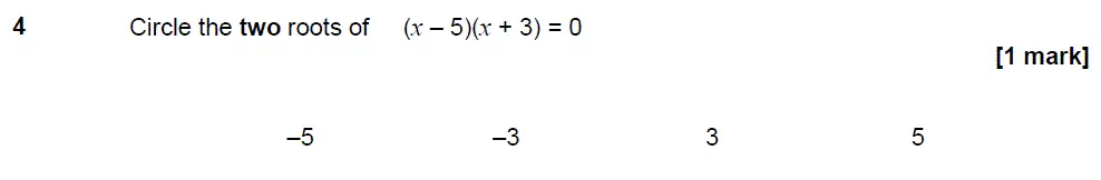 Question 4 - GCSE AQA Higher Maths Past Paper 3 (Calculator) - June 2019