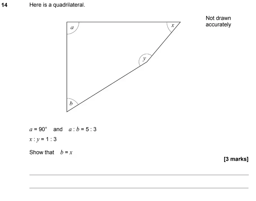 Question 14 - GCSE AQA Higher Maths Past Paper 1 (Non-Calculator) - June 2019