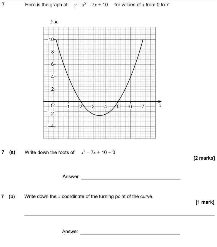 Question 7 - GCSE AQA Higher Maths Past Paper 2 (Calculator) - June 2020