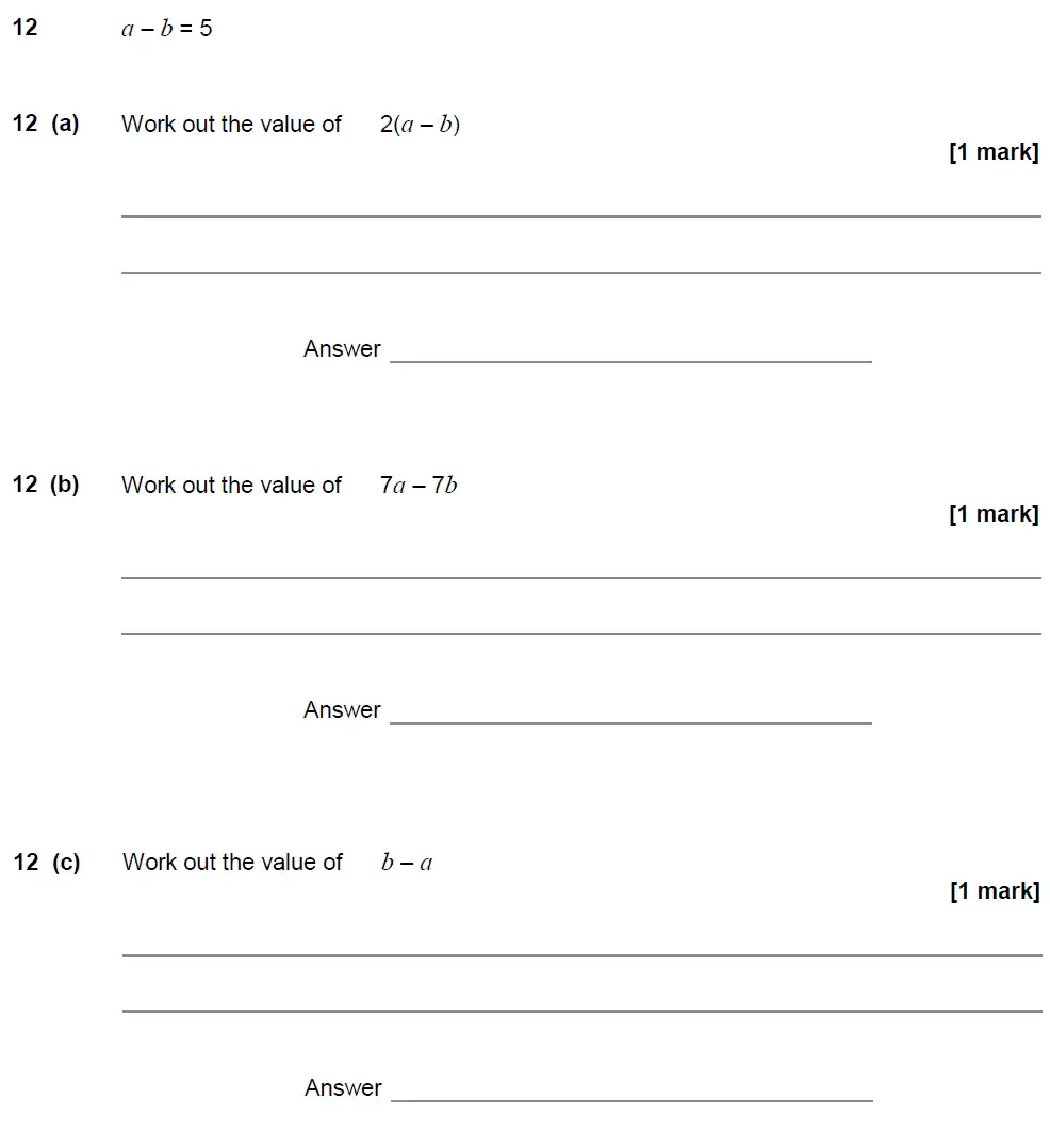 Question 12 - GCSE AQA Foundation Maths Past Paper 3 (Calculator) - November 2017