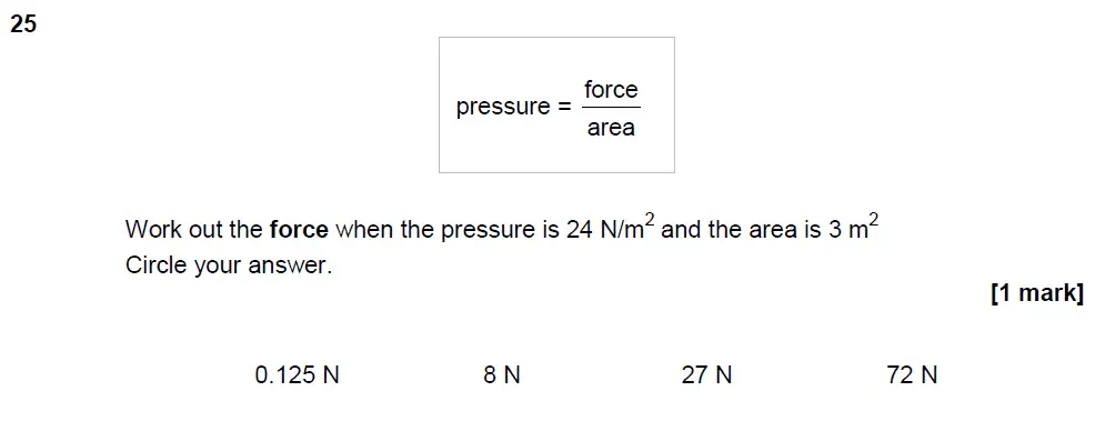 Question 25 - GCSE AQA Foundation Maths Past Paper 3 (Calculator) - November 2017