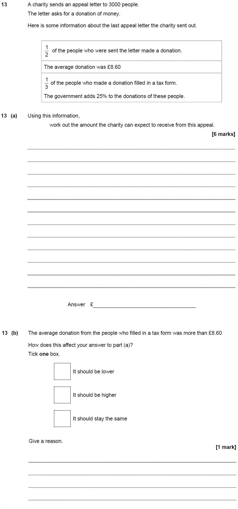 Question 14 - GCSE AQA Foundation Maths Past Paper 2 (Calculator) - November 2018