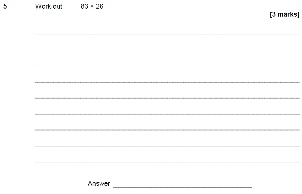 Question 5 - GCSE AQA Foundation Maths Past Paper 1 (Non-Calculator) - November 2018