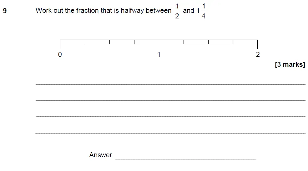 Question 9 - GCSE AQA Foundation Maths Past Paper 1 (Non-Calculator) - November 2018
