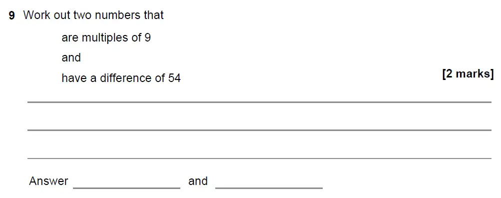 Question 10 - GCSE AQA Foundation Maths Past Paper 2 (Calculator) - November 2021