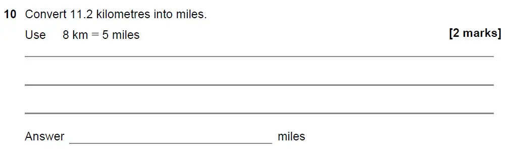 Question 11 - GCSE AQA Foundation Maths Past Paper 2 (Calculator) - November 2021