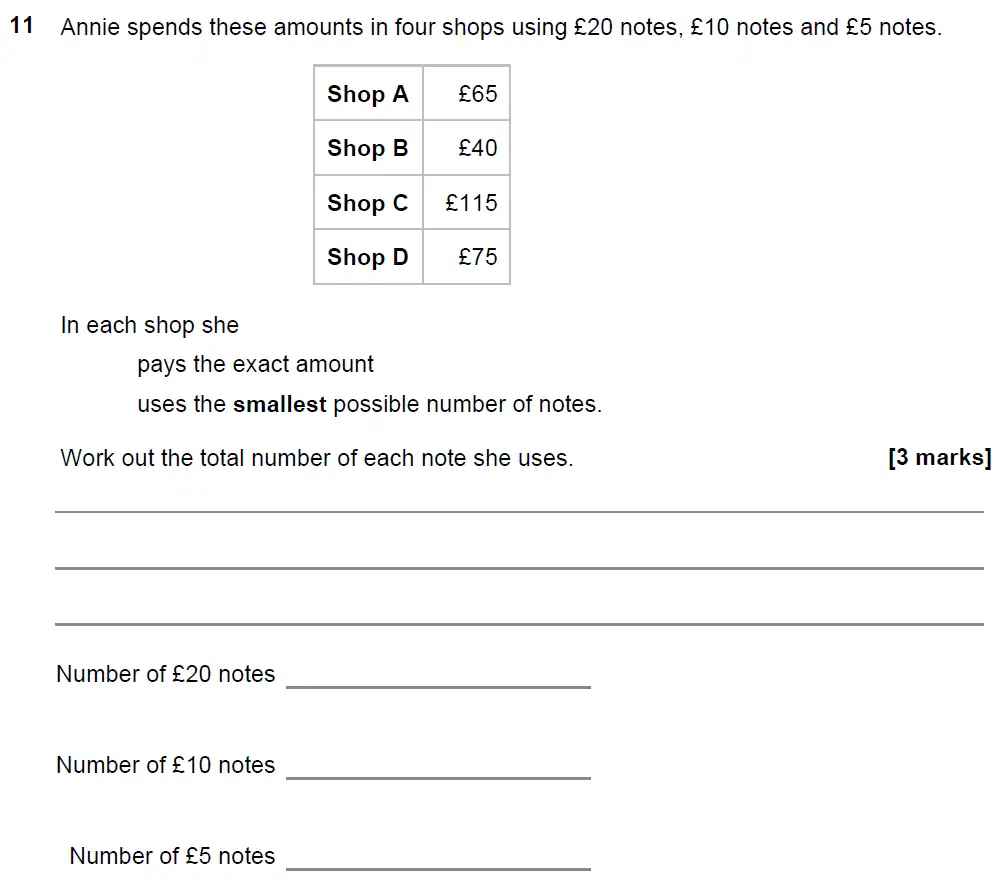 Question 12 - GCSE AQA Foundation Maths Past Paper 2 (Calculator) - November 2021