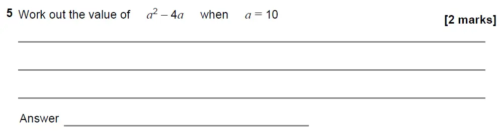 Question 5 - GCSE AQA Foundation Maths Past Paper 2 (Calculator) - November 2021