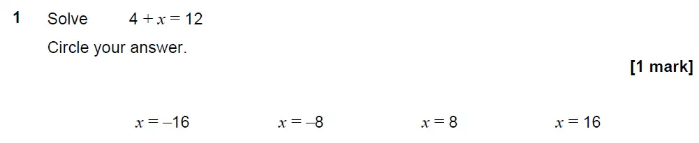 Question 1 - GCSE AQA Foundation Maths Past Paper 3 (Calculator) - November 2021