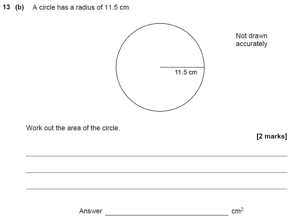 Question 15 - GCSE AQA Foundation Maths Past Paper 3 (Calculator) - November 2021