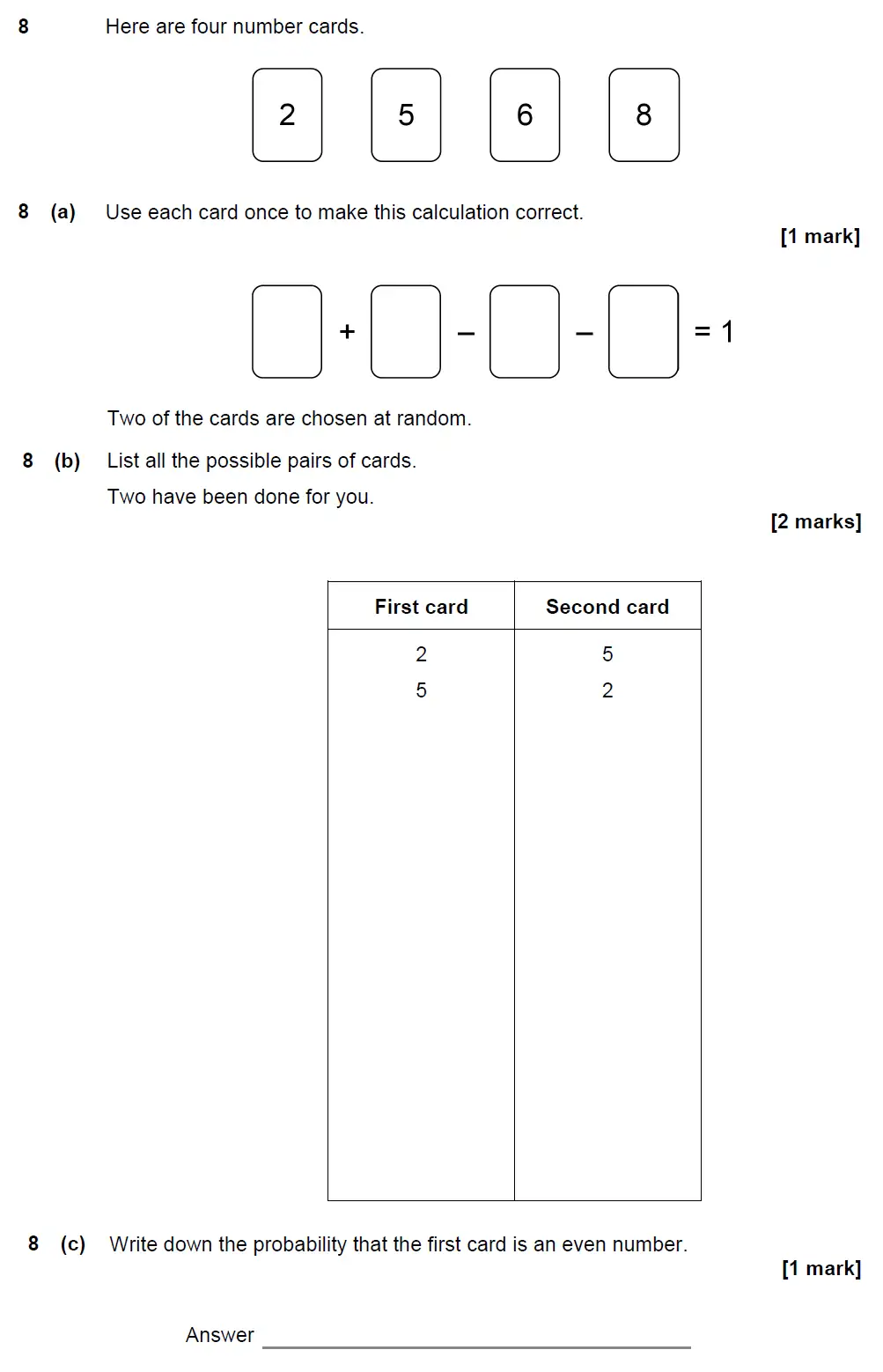 Question 8 - GCSE AQA Foundation Maths Past Paper 3 (Calculator) - November 2021