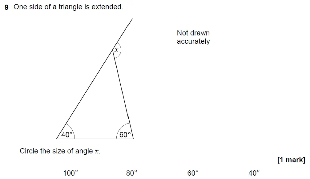 Question 10 - GCSE AQA Foundation Maths Past Paper 1 (Non-Calculator) - November 2021