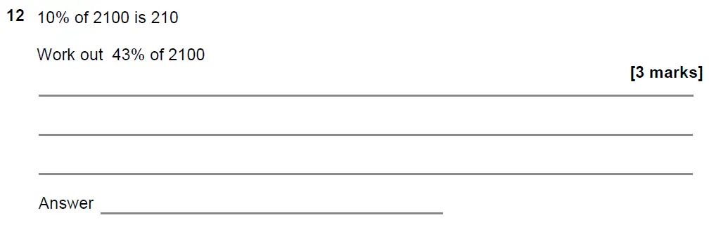 Question 13 - GCSE AQA Foundation Maths Past Paper 1 (Non-Calculator) - November 2021