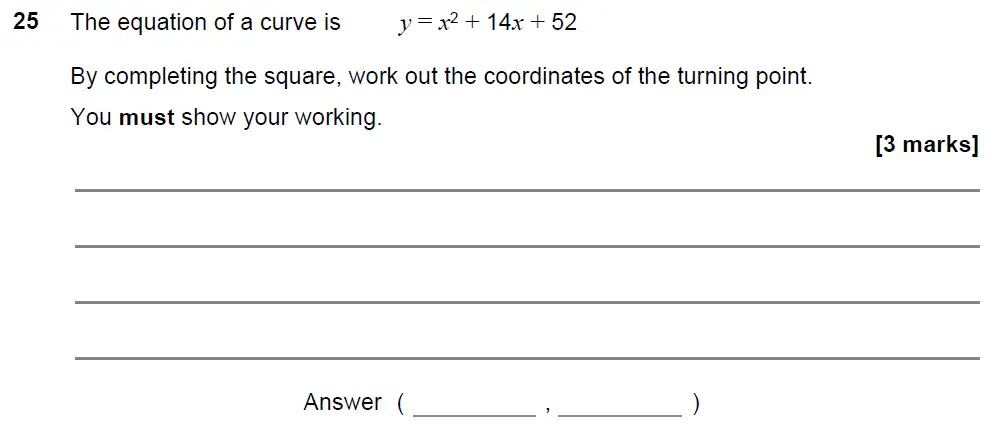Question 32 - GCSE AQA Higher Maths Past Paper 2 (Calculator) - November 2021