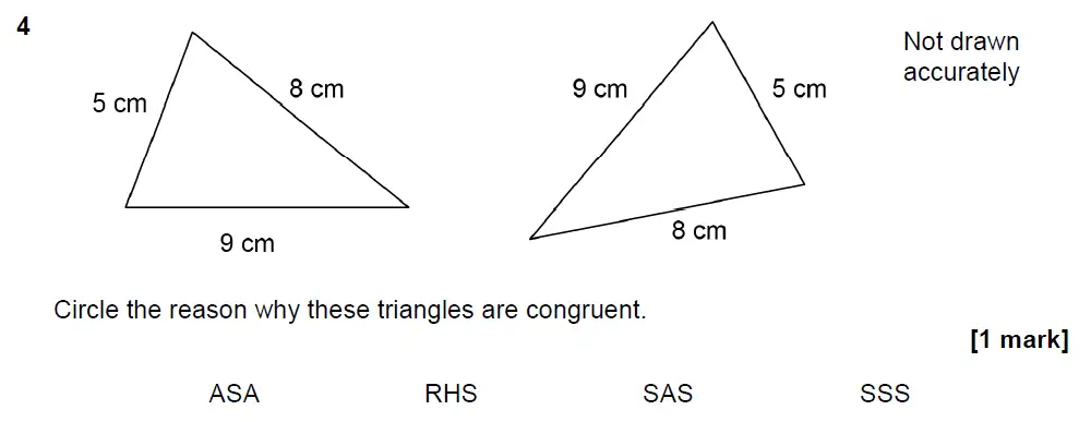 Question 4 - GCSE AQA Higher Maths Past Paper 2 (Calculator) - November 2021