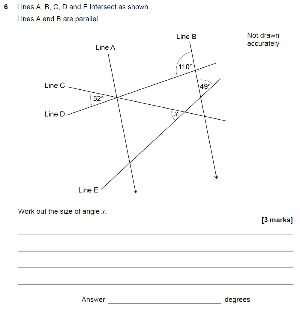 Question 6 - GCSE AQA Higher Maths Past Paper 2 (Calculator) - November 2021