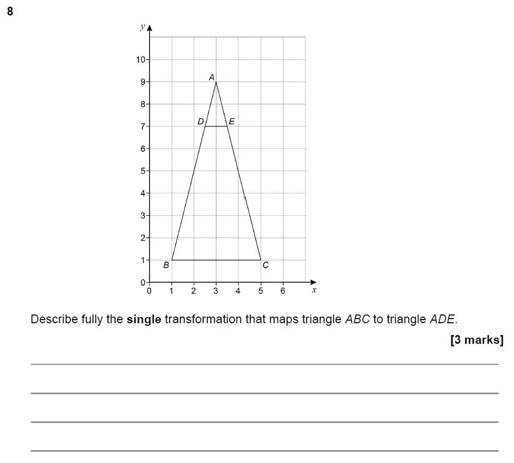 Question 8 - GCSE AQA Higher Maths Past Paper 2 (Calculator) - November 2021