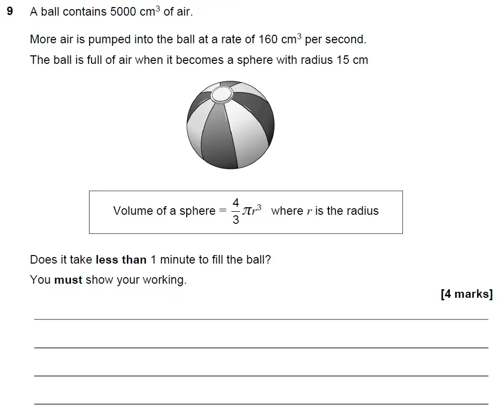 Question 9 - GCSE AQA Higher Maths Past Paper 2 (Calculator) - November 2021