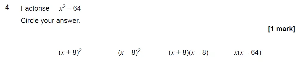 Question 4 - GCSE AQA Higher Maths Past Paper 3 (Calculator) - November 2021