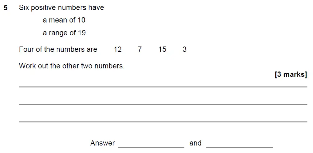 Question 5 - GCSE AQA Higher Maths Past Paper 3 (Calculator) - November 2021