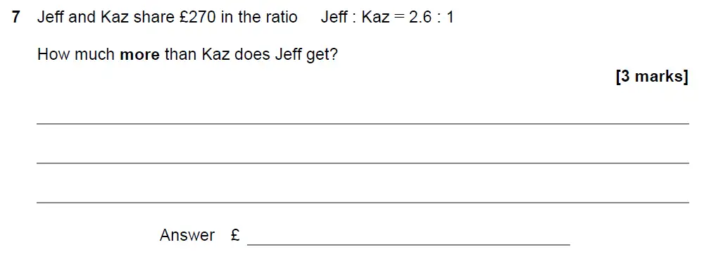Question 7 - GCSE AQA Higher Maths Past Paper 3 (Calculator) - November 2021