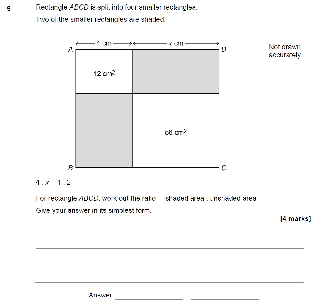 Question 9 - GCSE AQA Higher Maths Past Paper 3 (Calculator) - November 2021