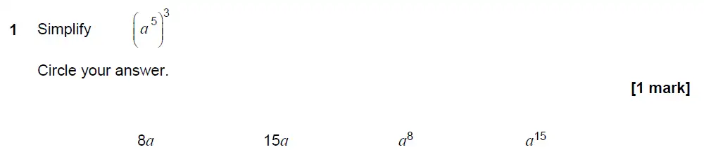 Question 1 - GCSE AQA Higher Maths Past Paper 1 (Non-Calculator) - November 2021