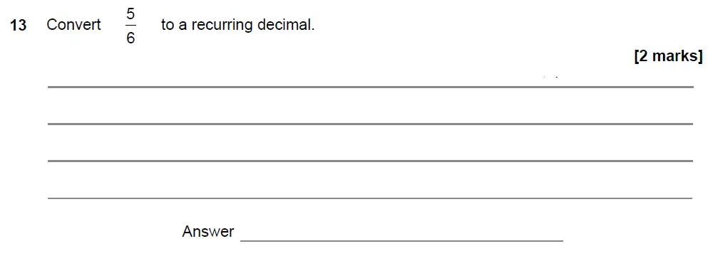 Question 15 - GCSE AQA Higher Maths Past Paper 1 (Non-Calculator) - November 2021
