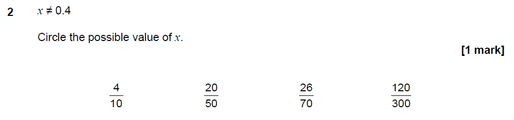 Question 2 - GCSE AQA Higher Maths Past Paper 1 (Non-Calculator) - November 2021