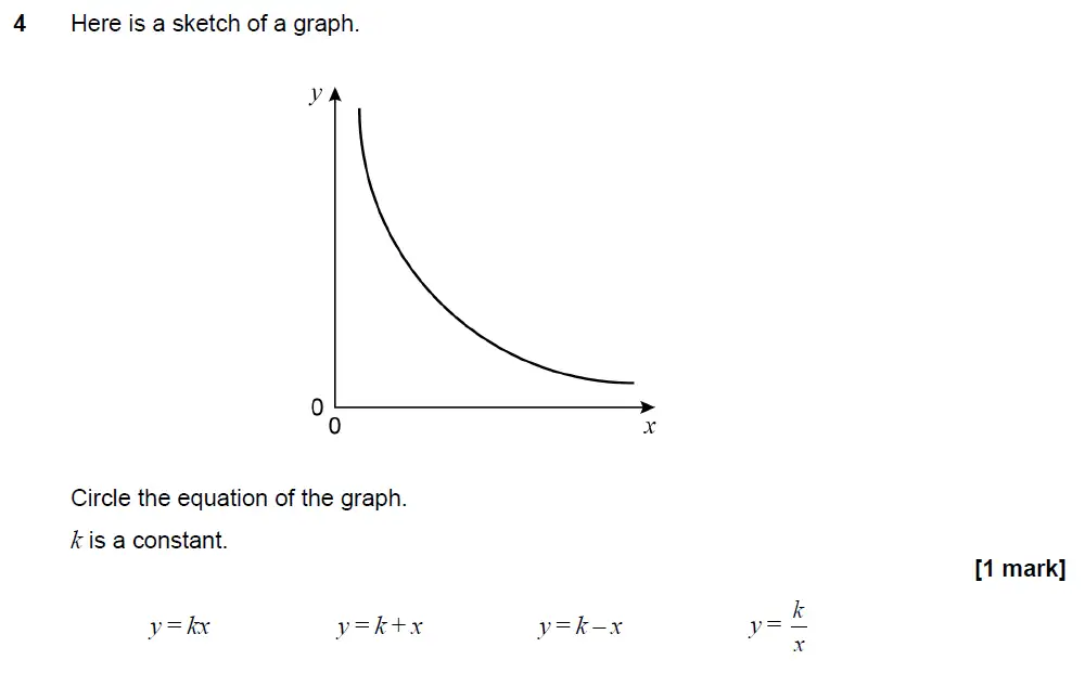 Question 4 - GCSE AQA Higher Maths Past Paper 1 (Non-Calculator) - November 2021
