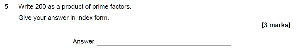 Question 5 - GCSE AQA Higher Maths Past Paper 1 (Non-Calculator) - November 2021